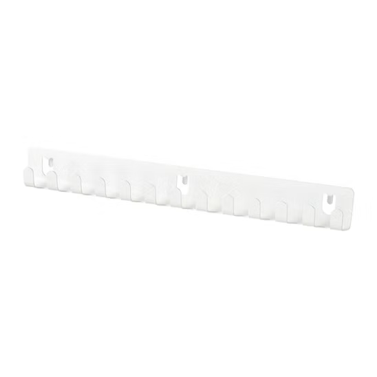 Gancho blanco de 12 espacios para pegboard