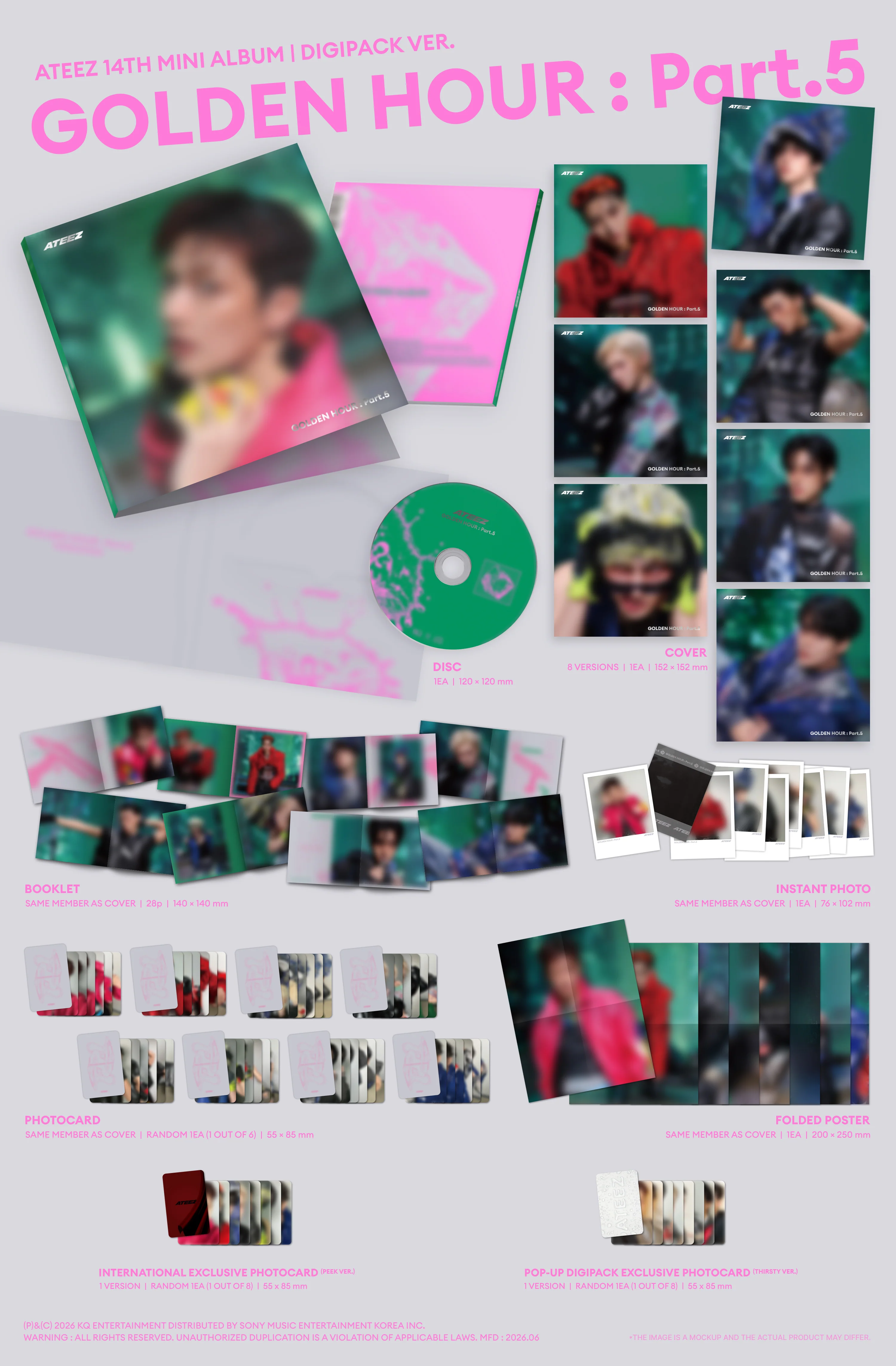 ATEEZ - GOLDEN HOUR : Part.5 [14th Mini Album - Digipack POP-UP Ver.]
