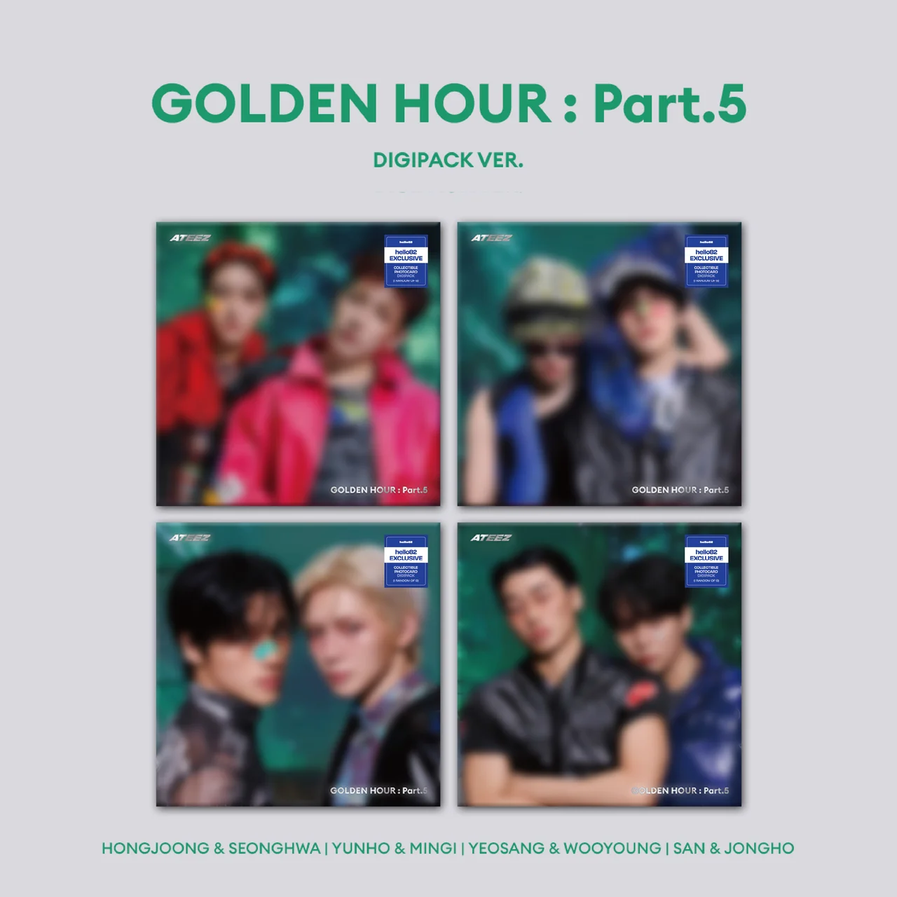 ATEEZ - GOLDEN HOUR : Part.5 (DIGIPACK UNIT VER.) - hello82 Exclusive (Random)