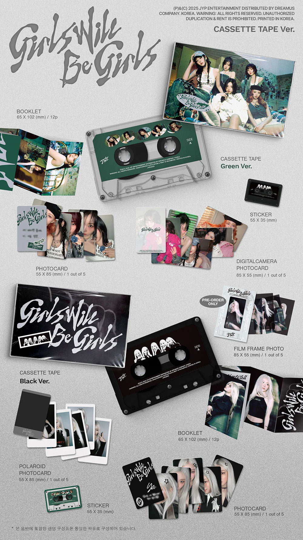 ITZY - [Girls Will Be Girls] (Cassette Tape Ver.) (Random ver.)