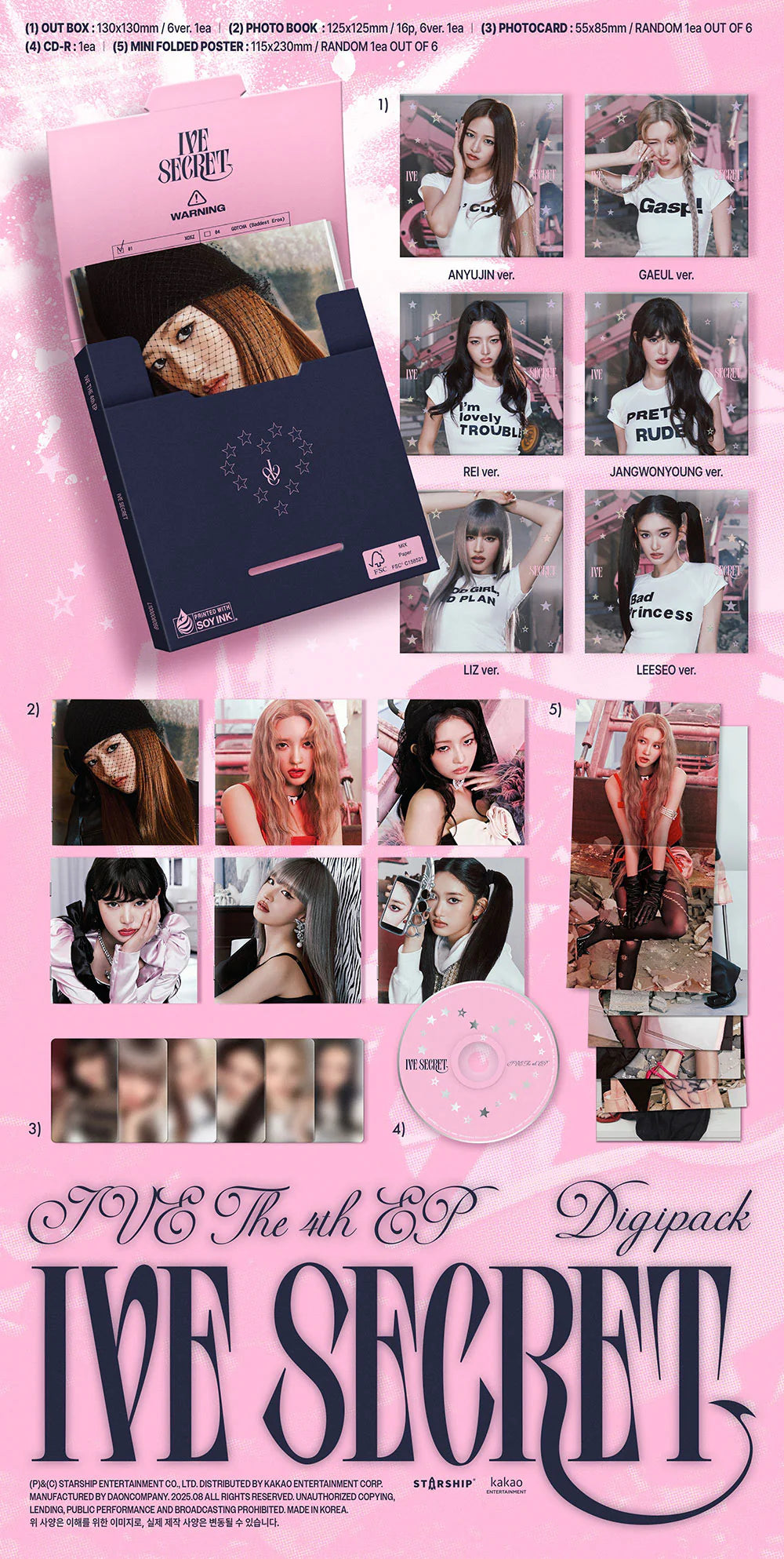IVE - IVE SECRET [4th EP Album - Digipack Ver.](Random ver.)