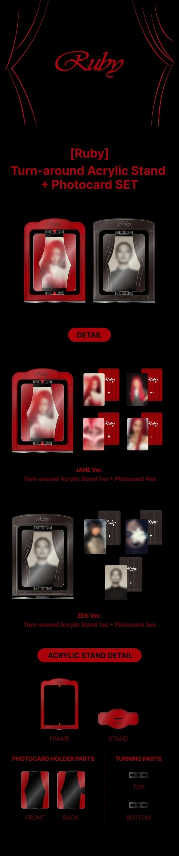 JENNIE - [RUBY] OFFICIAL MD Turn-around Acrylic Stand + Photocard SET