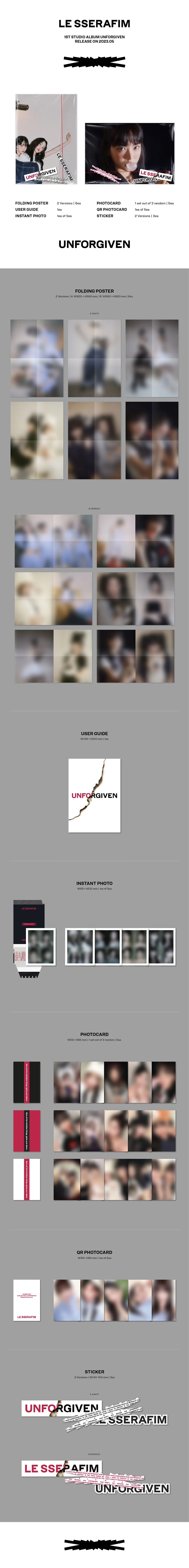 LE SSERAFIM - UNFORGIVEN [1st Studio Album - Weverse Ver.](Random ver.)