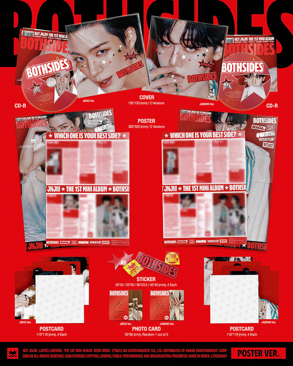 NCT JNJM - BOTH SIDES [1st Mini Album - Poster Ver.](Random ver.)