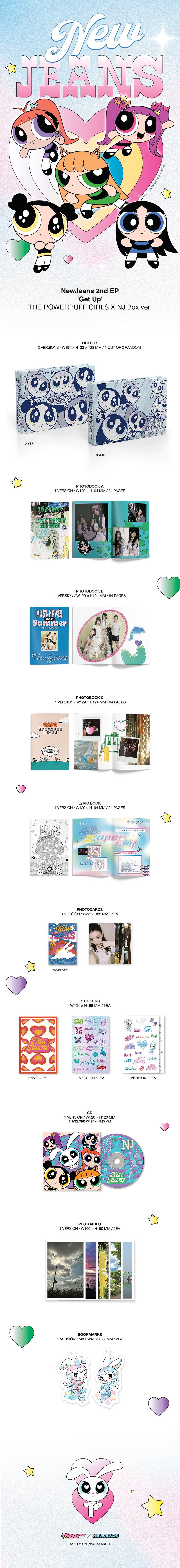 NewJeans - Get Up [2nd EP Album - The POWERPUFF GIRLS X NJ Box Ver.] (Random ver.)
