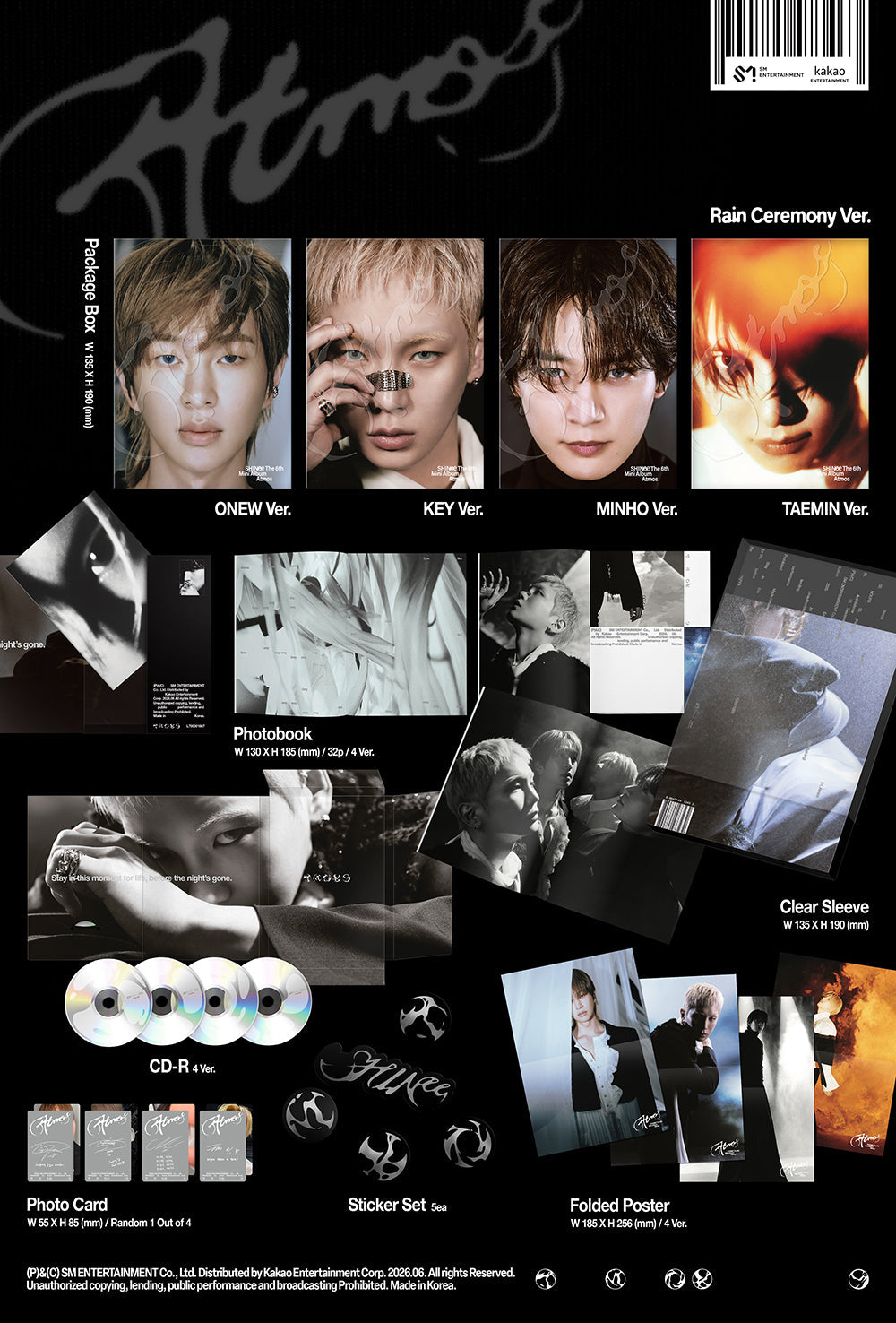 SHINee - Atmos [6th Mini Album - RaIn Ceremony Ver.] (Random Ver.)