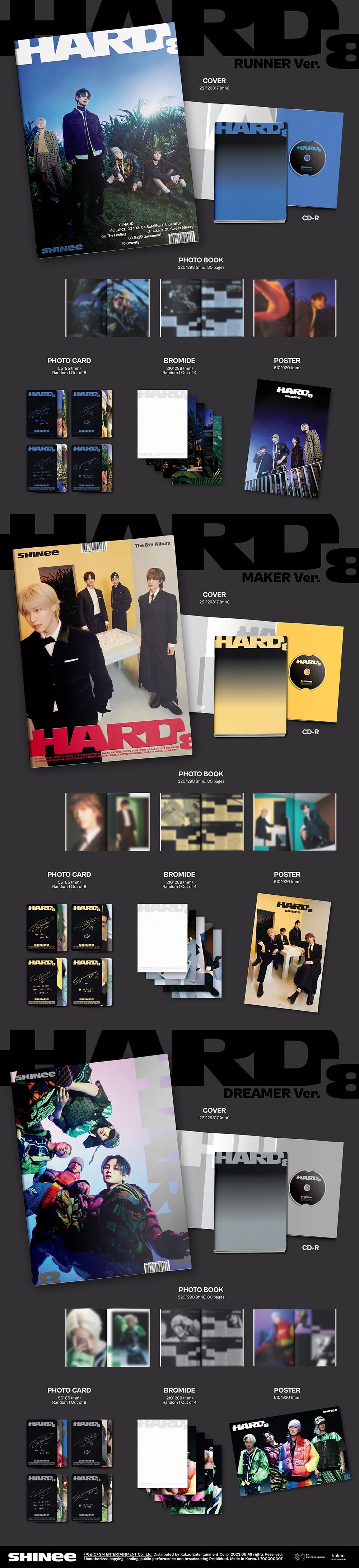 SHINee - HARD [8th Album - Photobook Ver.](Random ver.)