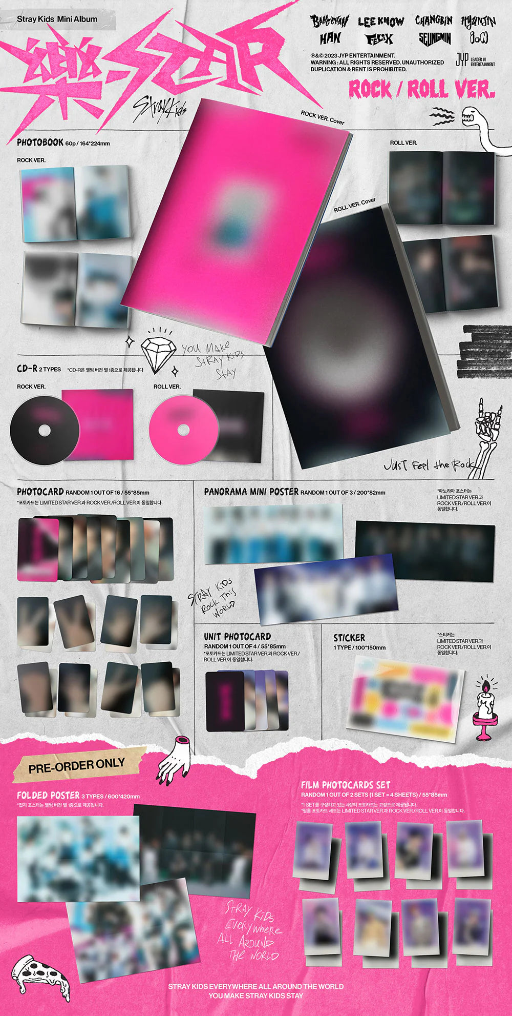 Stray Kids - 樂-STAR : ROCK-STAR [8th Mini Album] (Random ver.)