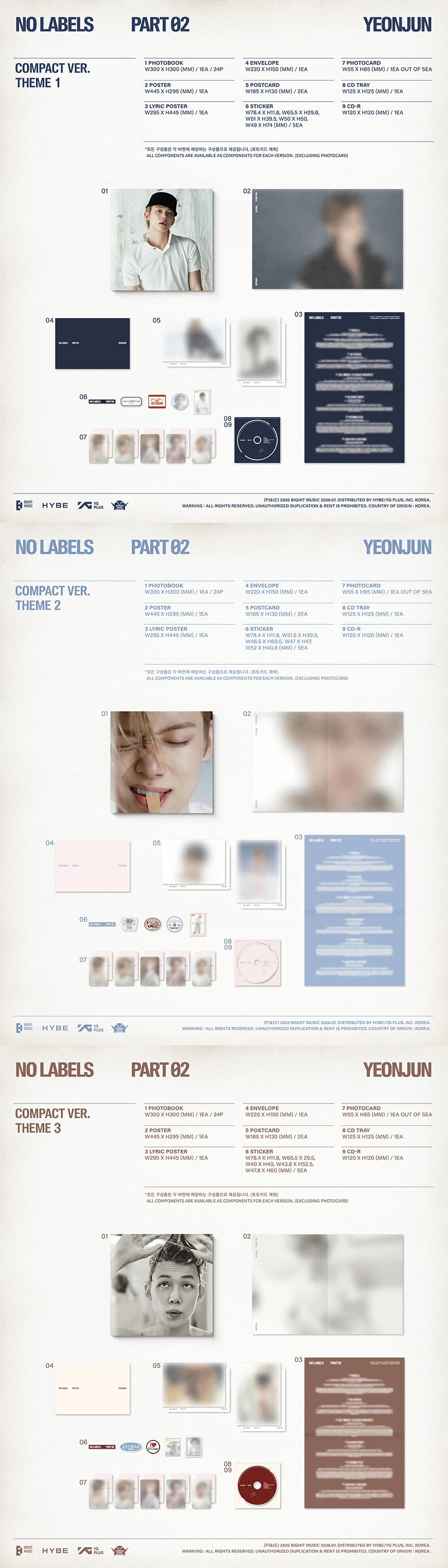 TXT YEONJUN - NO LABELS: PART 02 [2nd Mini Album - Compact Ver.] (Randomver.)