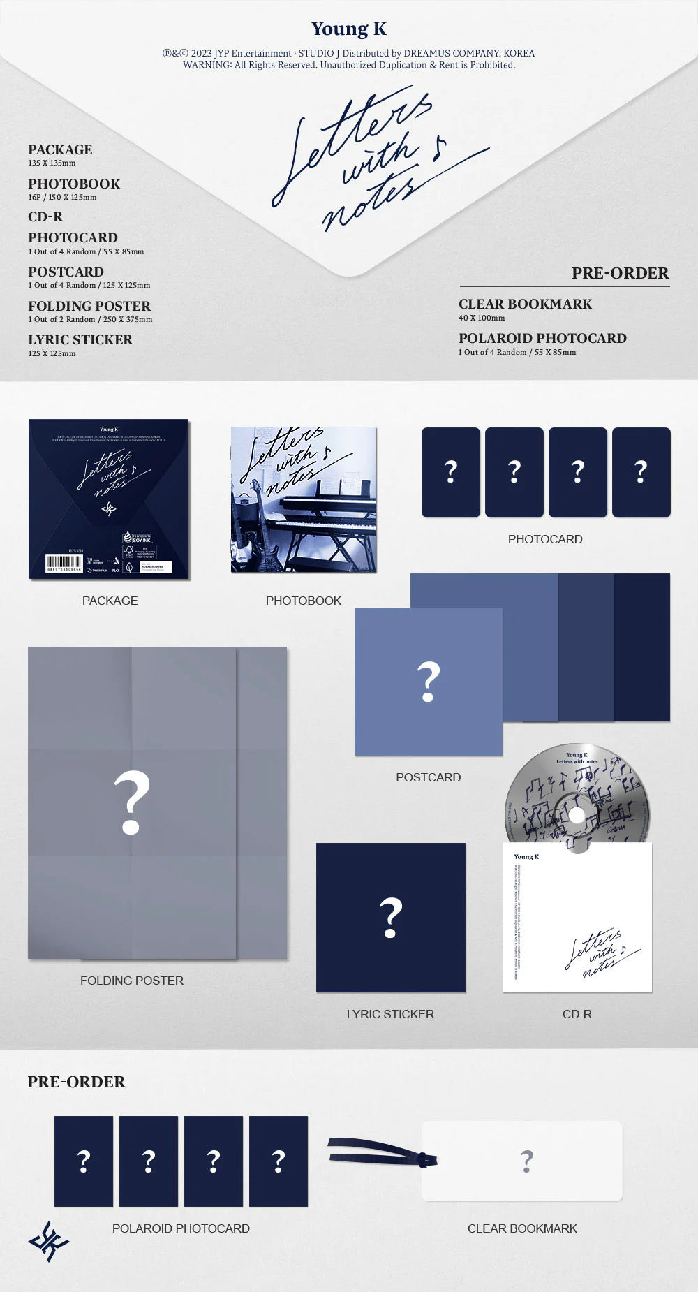 Young K - Letters with notes [1st Full Album - Digipack Ver.]