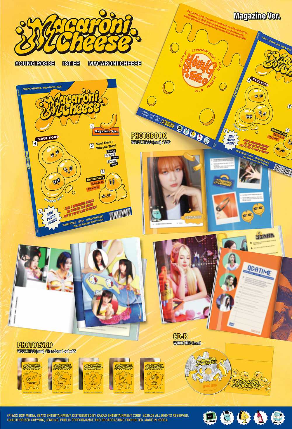 YOUNG POSSE - MACARONI CHEESE [1st EP Album - Magazine Ver.]