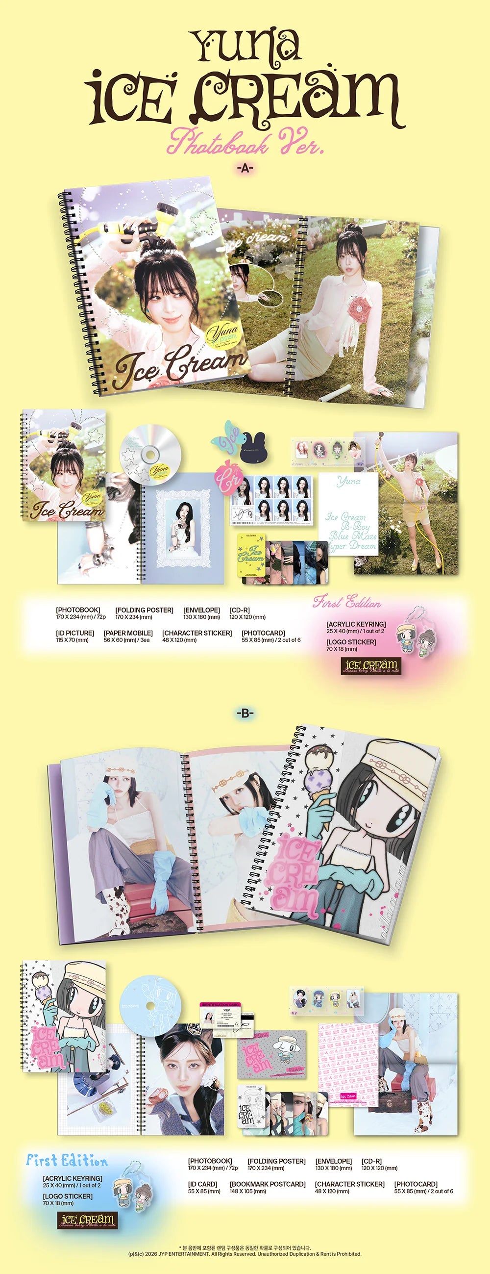 YUNA (ITZY) - Ice Cream [1st Mini Album - Photobook Ver.](Random ver.)