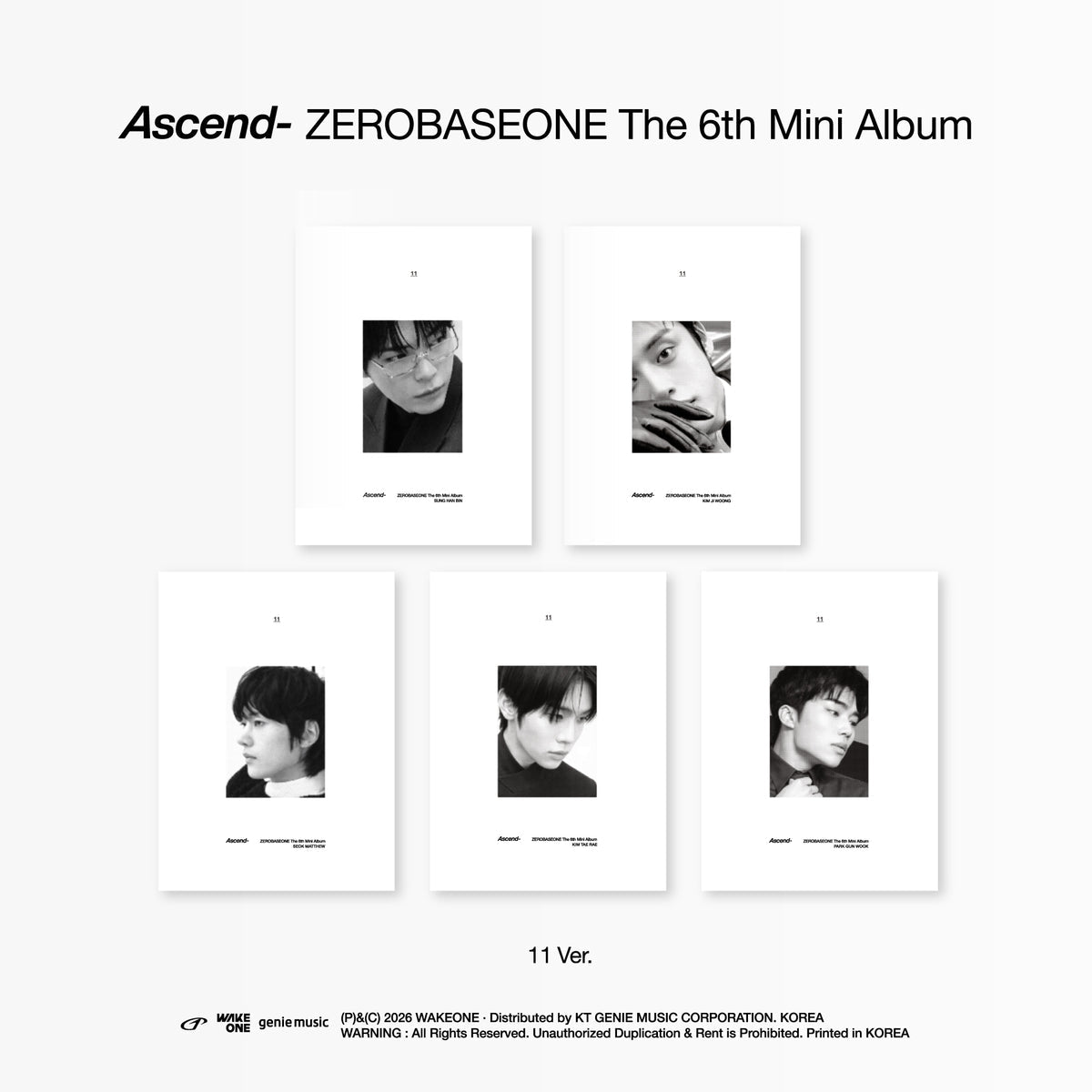 ZEROBASEONE - Ascend- [6th Mini Album - 11 Ver.] (Random Ver.)